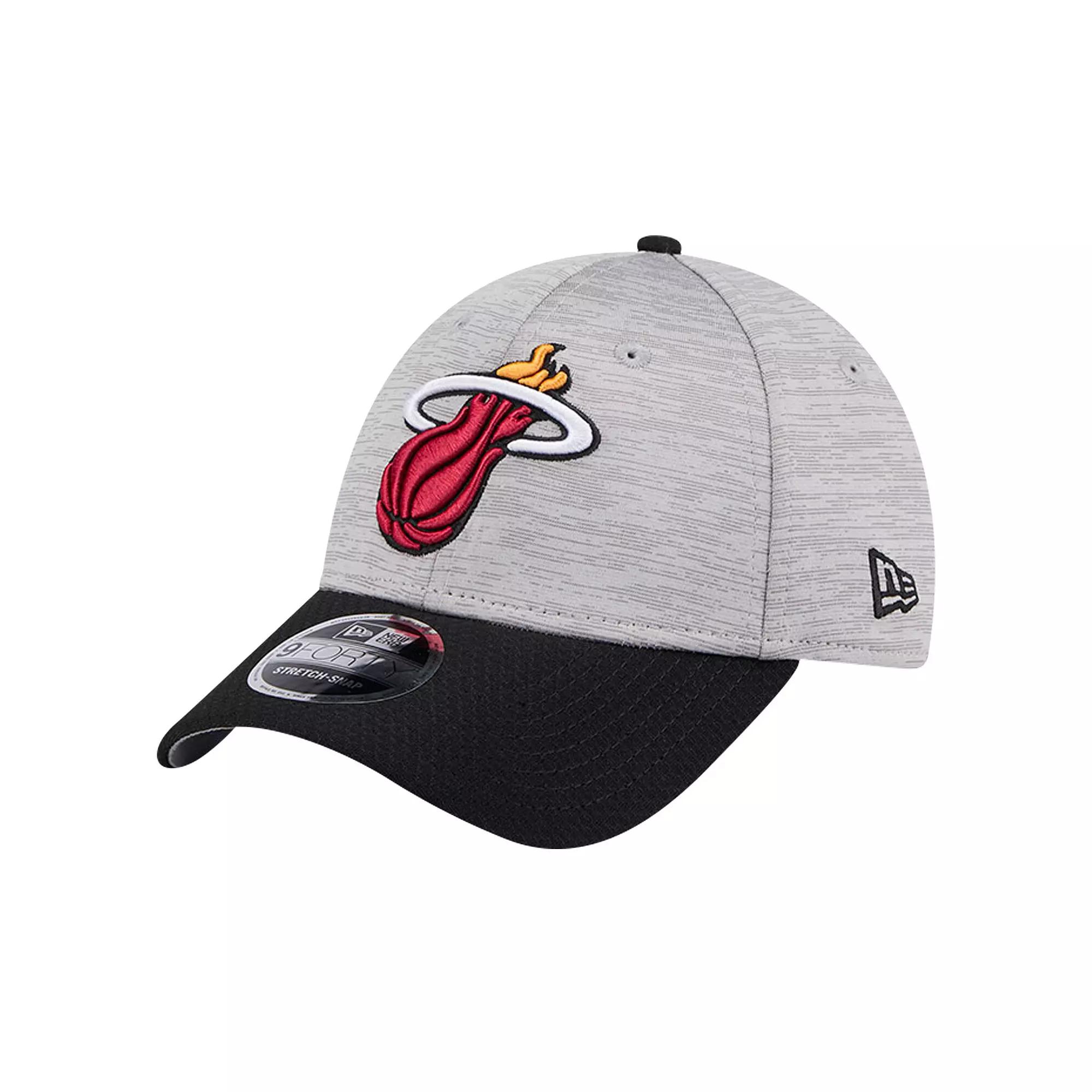Men's New Era Heather Gray/Black Miami Heat Active Digi-Tech Two-Tone 9FORTY Adjustable Hat, Grey Product Image