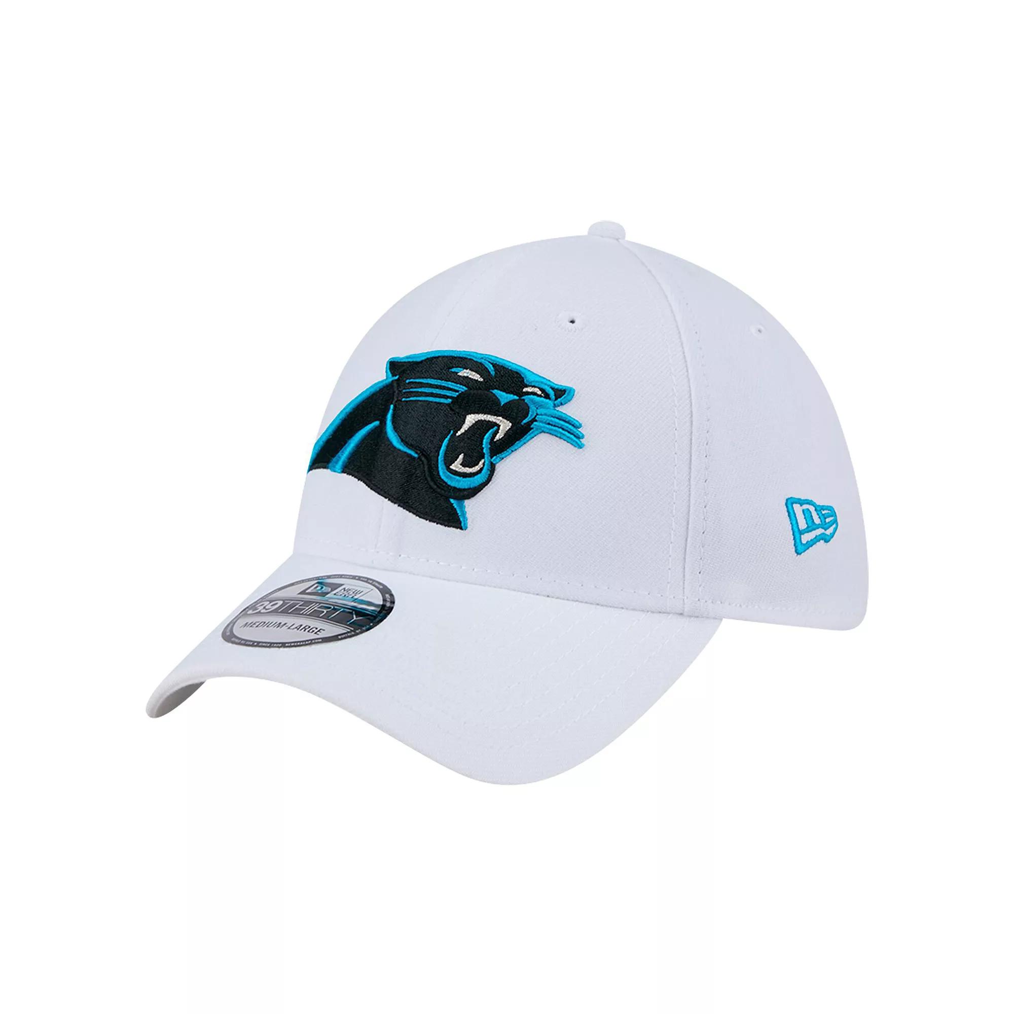 Men's New Era White Carolina Panthers Main 39THIRTY Flex Hat,  Product Image