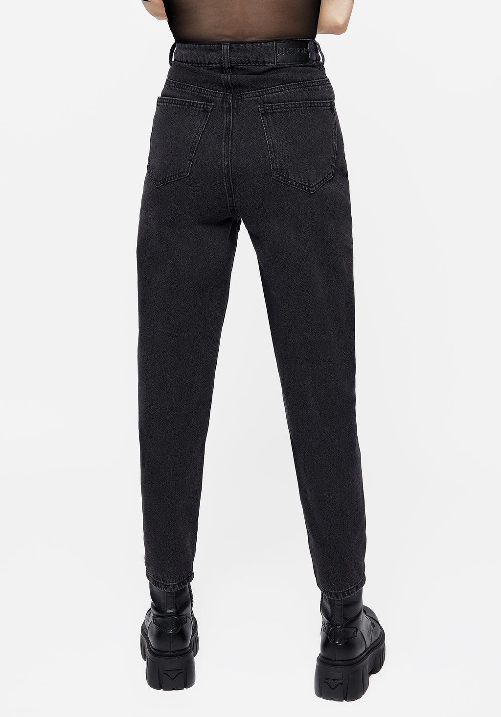 Tarantism Embroidered Mom Jeans Product Image