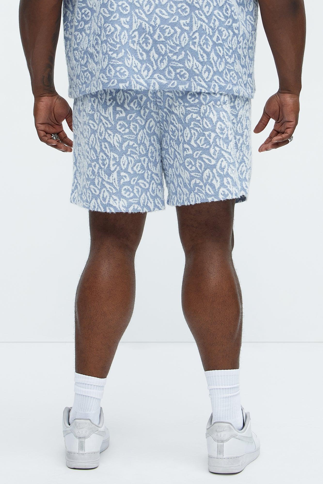 Jacquard Foliage Shorts - Blue/combo Product Image