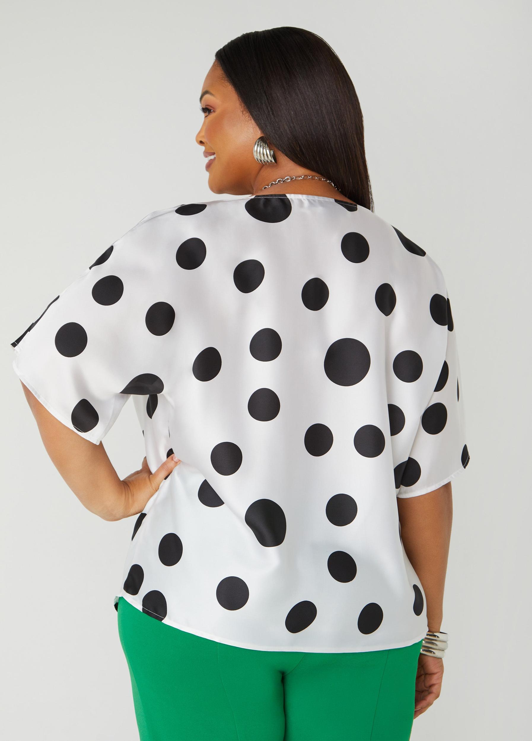 Cowl Neck Polka Dot Blouse Product Image