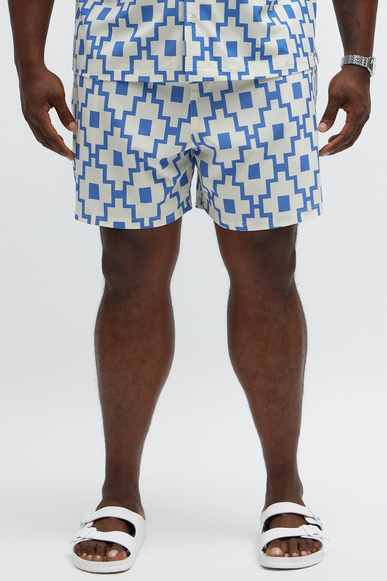 Mosaic Printed Swim Mid Trunk - Blue/combo Male Product Image