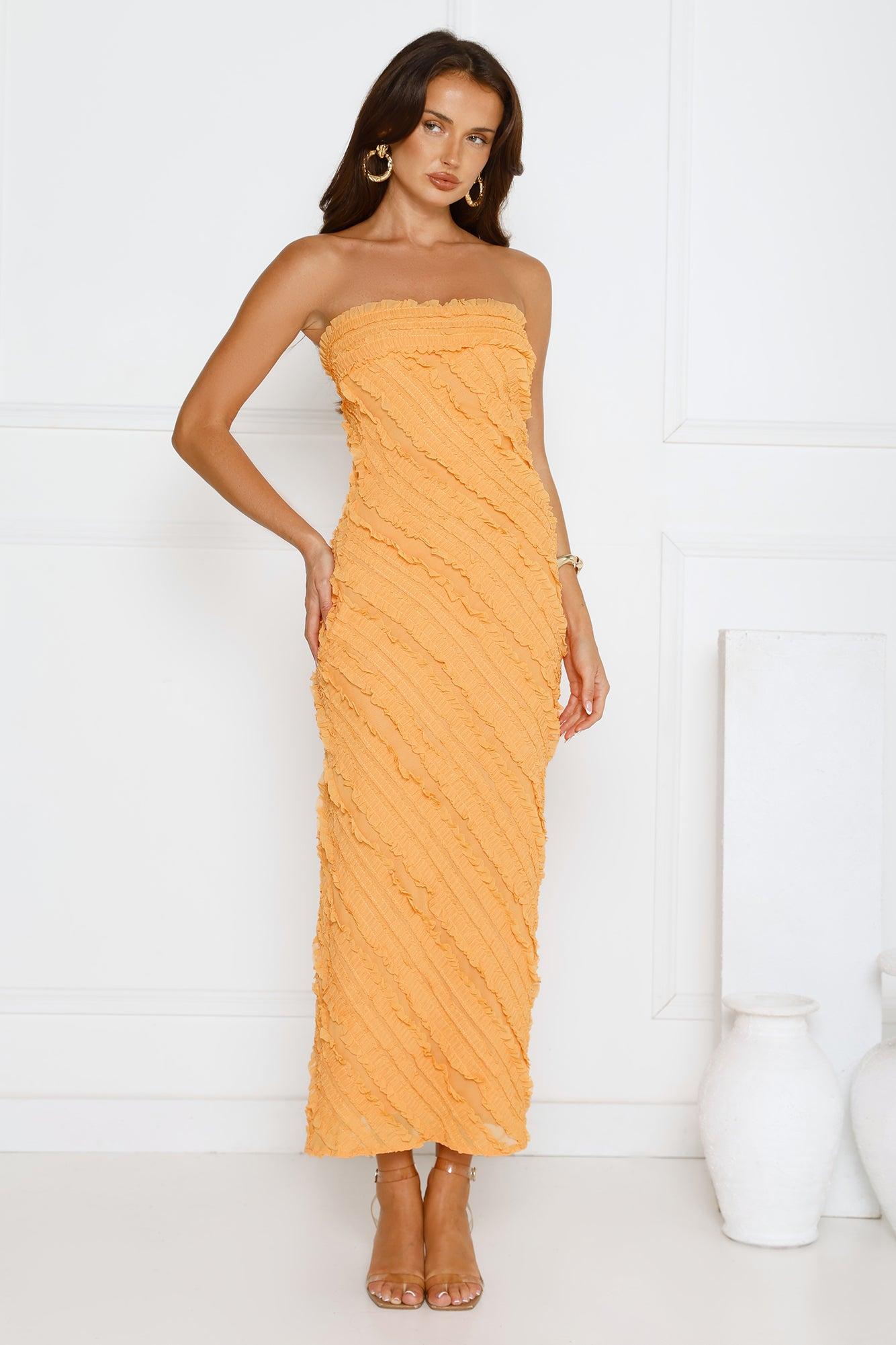 Daydream Delight Strapless Maxi Dress Orange Product Image