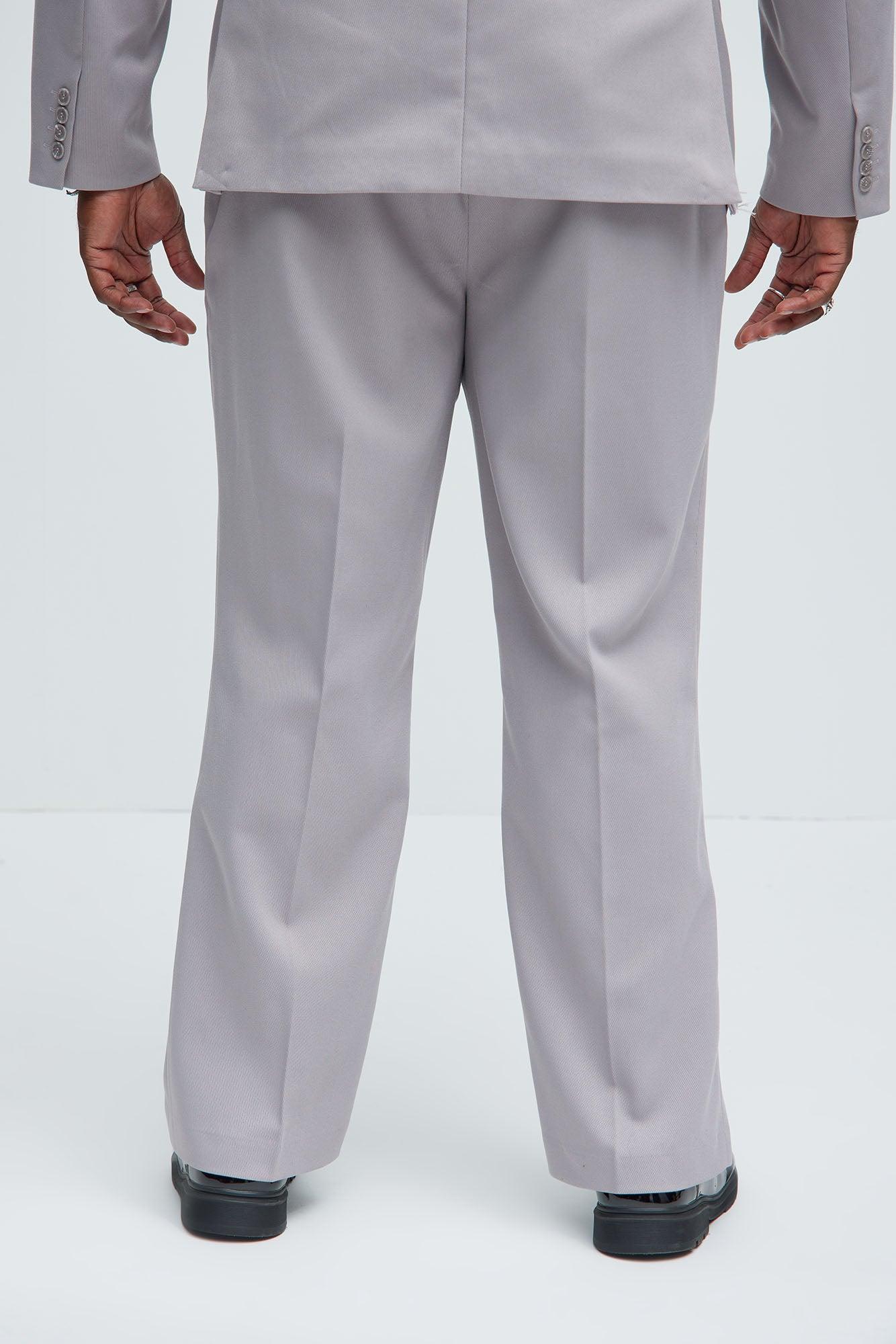 Kevin Twill Textured Straight Trousers - Grey Product Image