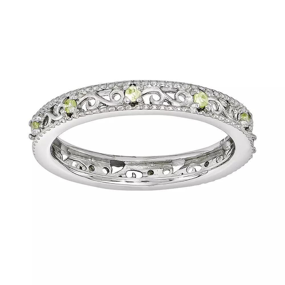 Stacks & Stones Sterling Silver Blue Topaz Stack Ring, Women's,  Product Image