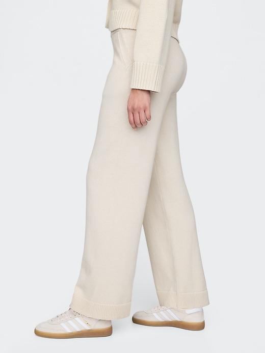 100% Cotton Relaxed Sweater Pants Product Image