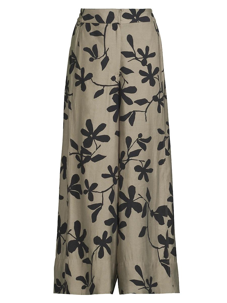 Womens Pasifica Floral Wide-Leg Trousers Product Image