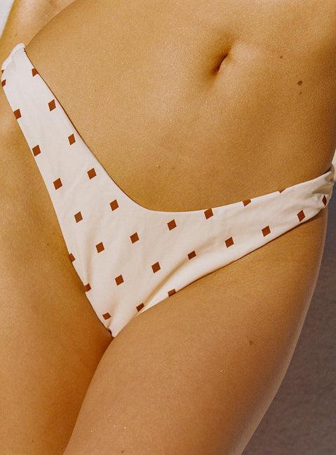 Ellie High Cut Bikini Bottoms White Diamond Product Image
