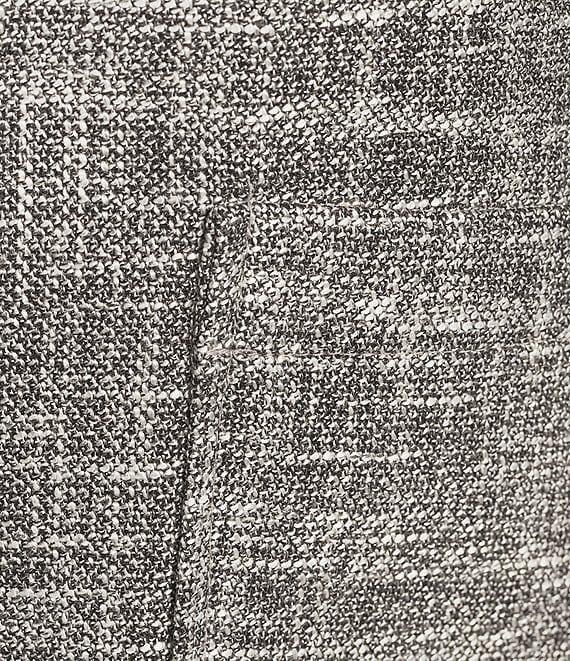 Investments Plus Size Scratch Pattern 3/4 Ruched Sleeve Notch Lapel Lined Button Front Blazer Product Image