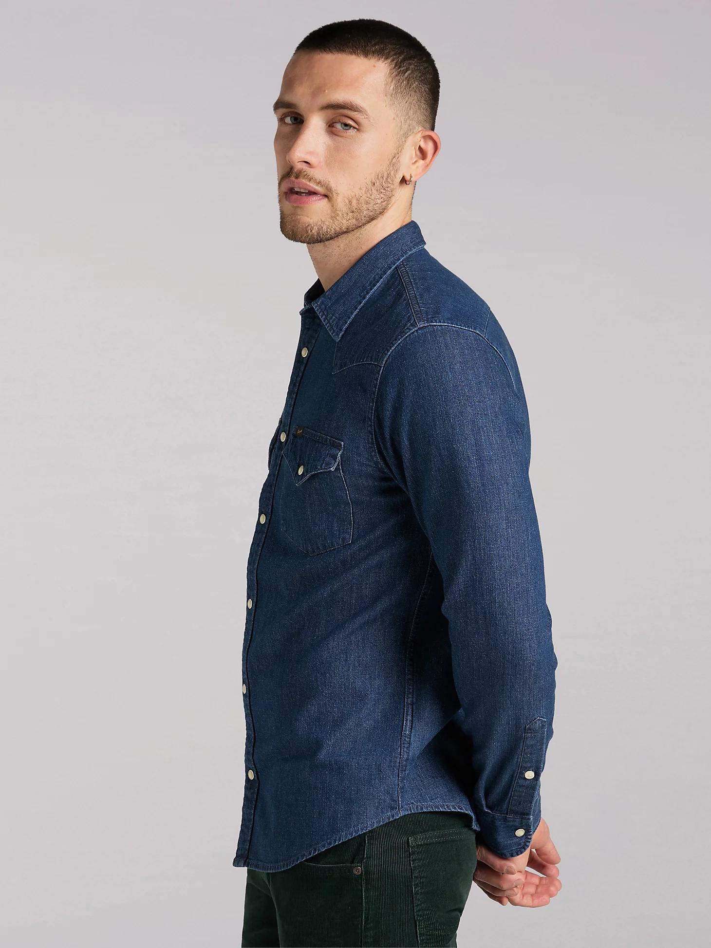 Men's Lee European Collection Regular Western Denim Button Down Shirt | Men's Tops & Tees | Lee® Product Image