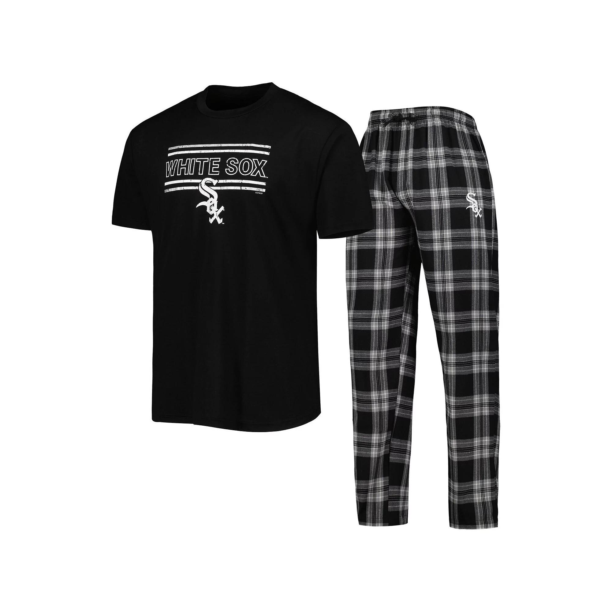 Men's Concepts Sport Black/Gray Chicago White Sox Badge T-Shirt & Pants Sleep Set, Size: 5XL Product Image