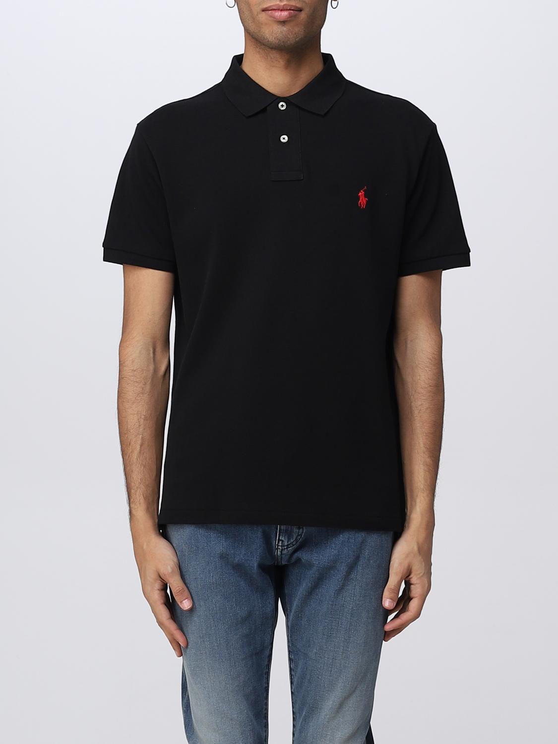POLO RALPH LAUREN Black Polo Shirt With Classic Collar And Pony Embroidery On The Front In Cotton Man Product Image