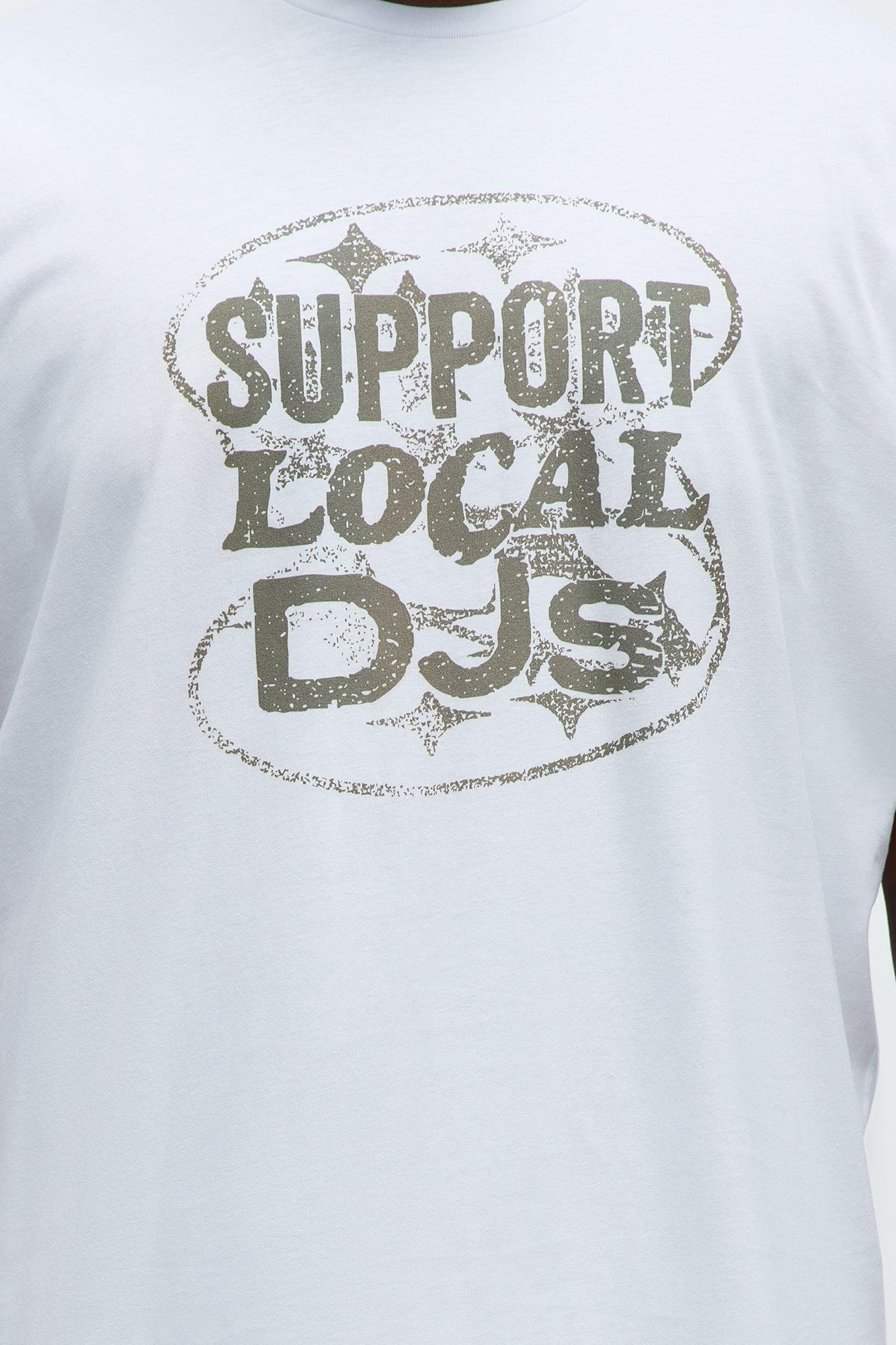 Support Local DJs Short Sleeve Tee - White Product Image