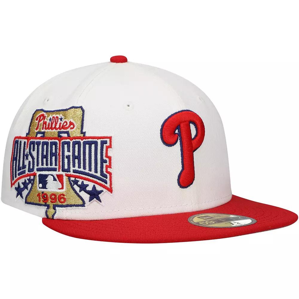 Men's New Era White/Red Philadelphia Phillies Major Sidepatch 59FIFTY Fitted Hat,  Product Image