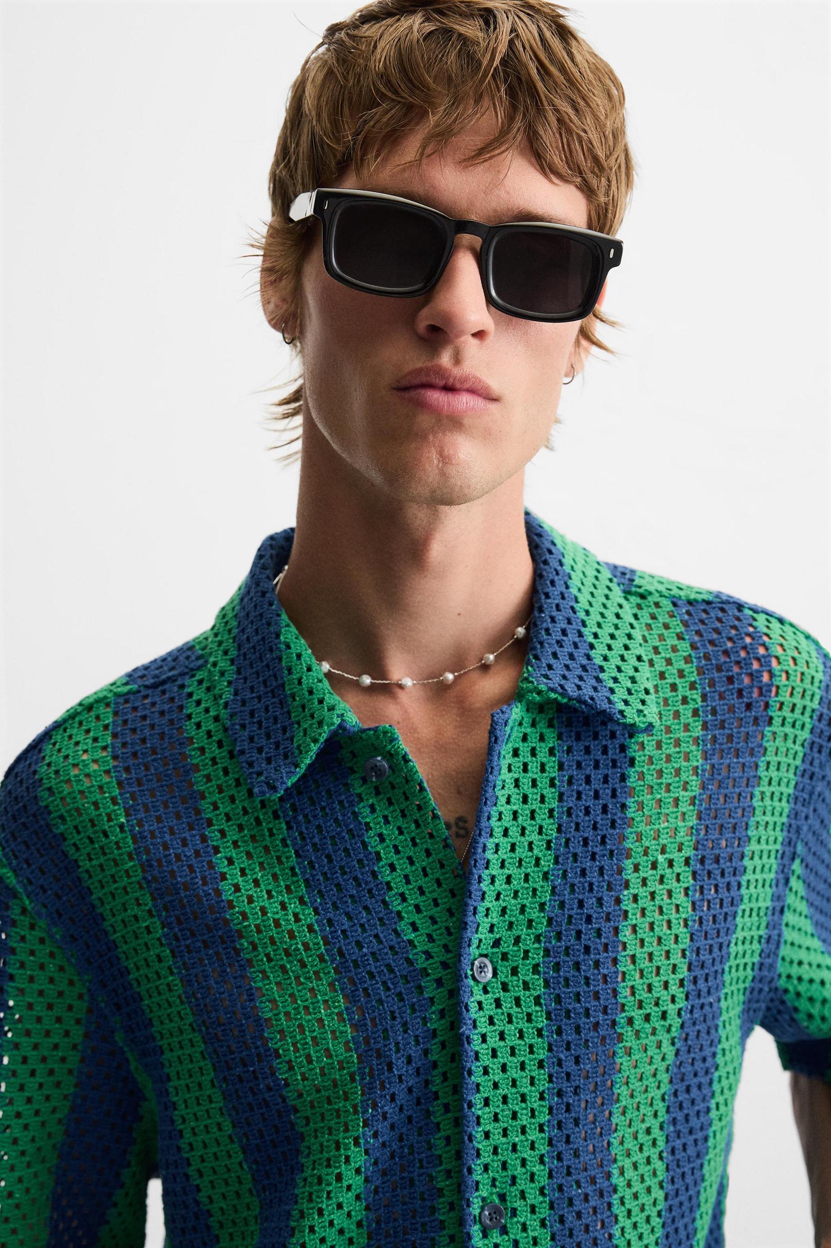 CROCHET TEXTURED SHIRT Product Image