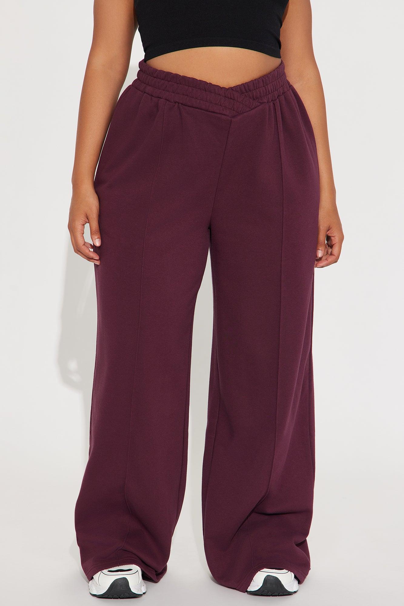 Cassandra Cross Over Lounge Pant - Burgundy Female Product Image