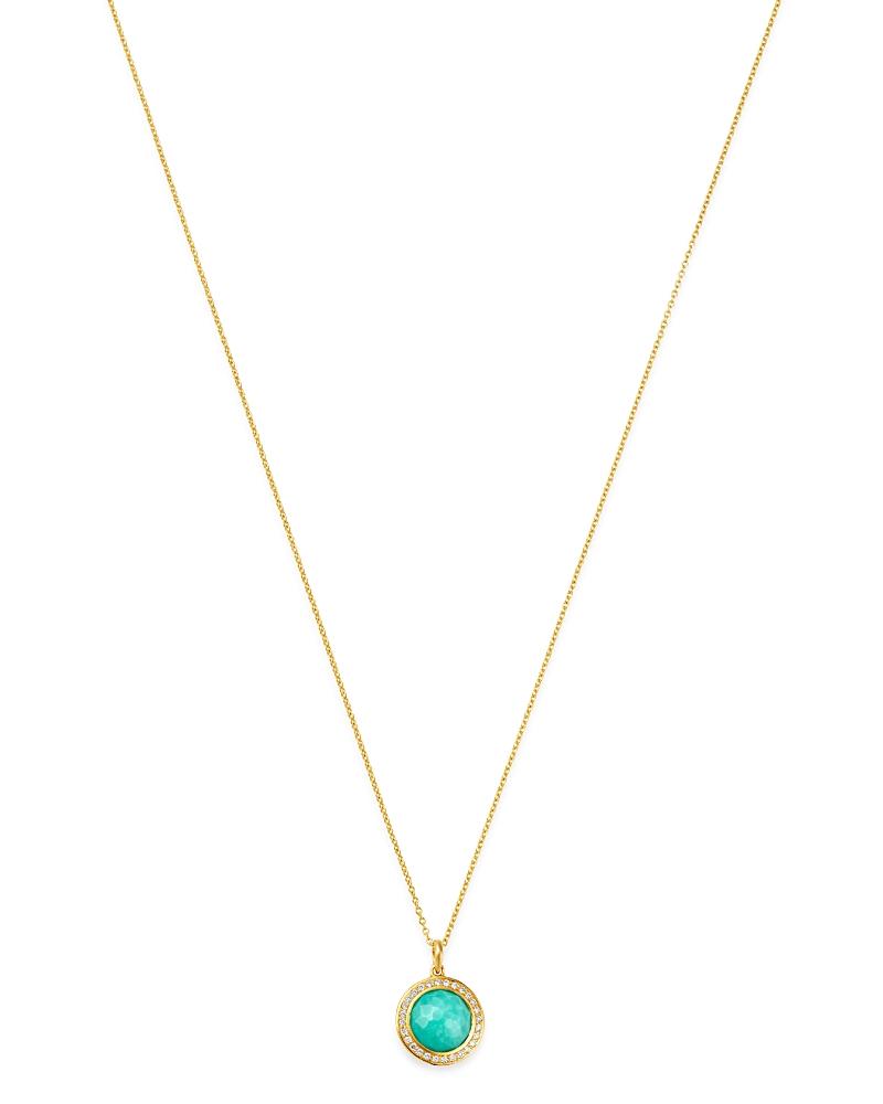 Womens Lollipop Small 18K Yellow Gold, Turquoise & Diamond Pendant Necklace Product Image