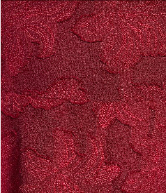 City Vibe Floral Jacquard Square Neck Asymmetric Layered Ruffle Tie Back Dress Product Image