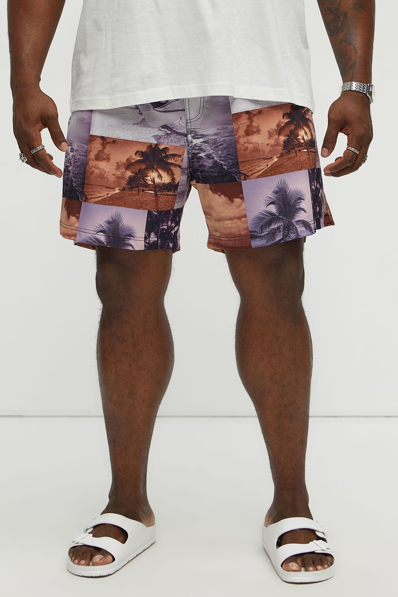 Tropical Focus Swim Mid Trunk - Brown/combo Product Image