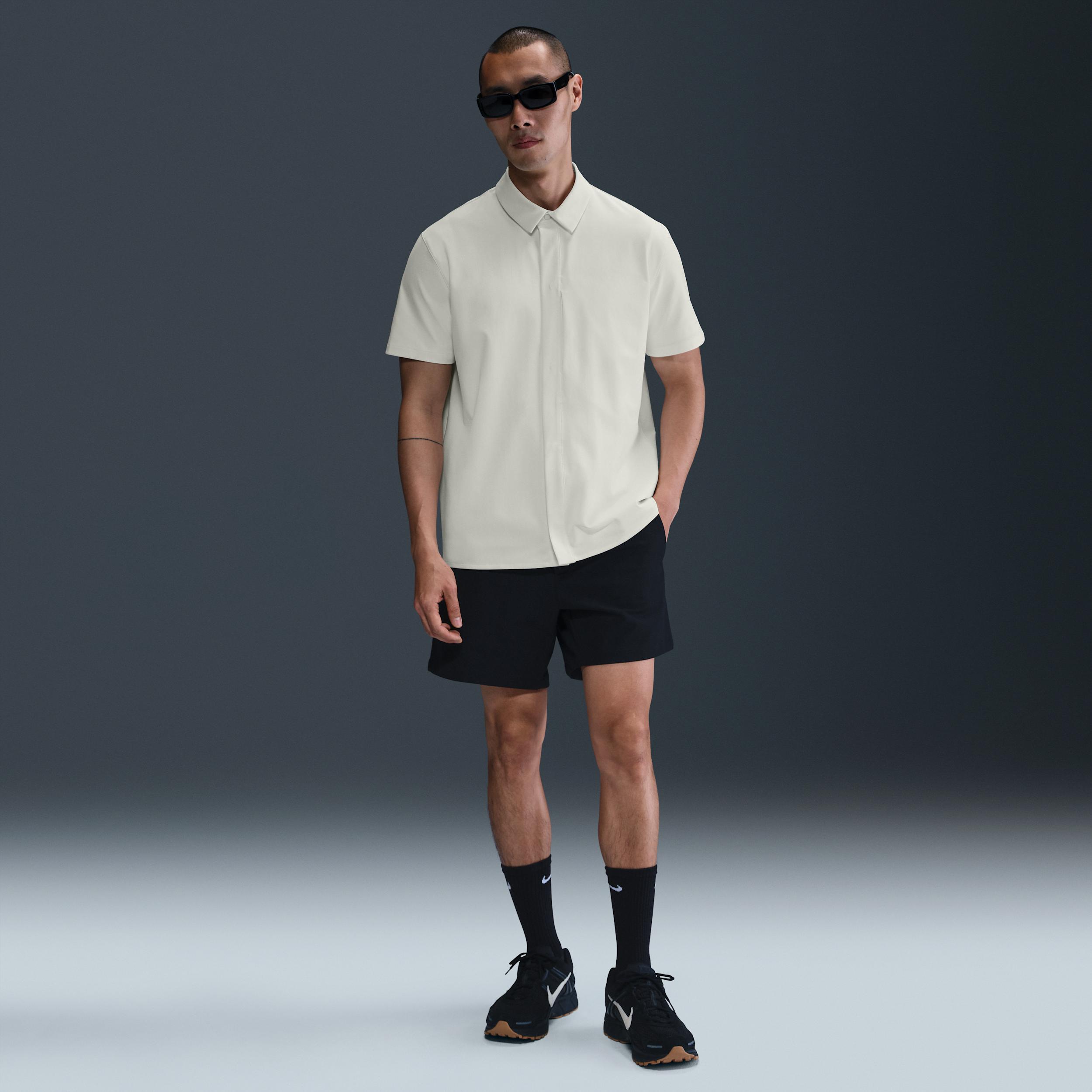 Nike Mens 24.7 PerfectStretch Dri-FIT Short-Sleeve Snap-Down Top | HQ6958-133 Product Image