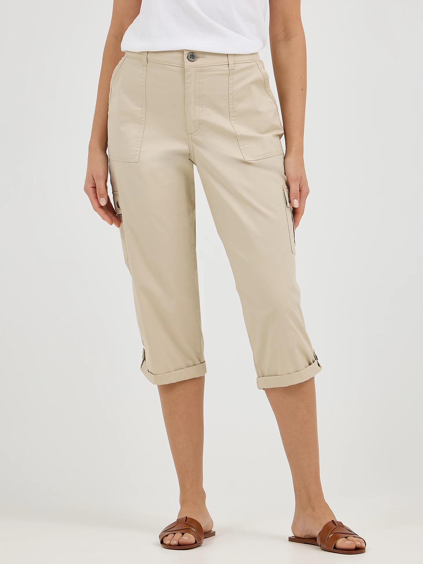 Women's Ultra Lux Comfort with Flex-to-Go Relaxed Fit Cargo Capri | Women's Capris & Crops | Lee® Product Image