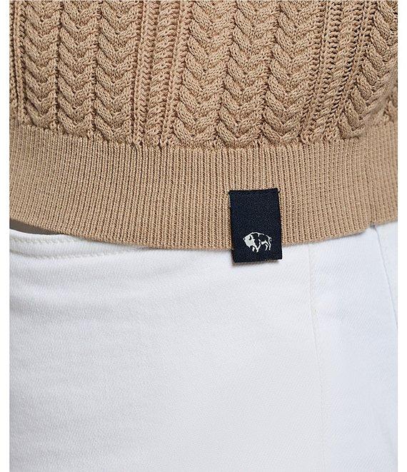 Buffalo David Bitton Wasko Textured Cable Knit Short Sleeve Polo Shirt Product Image
