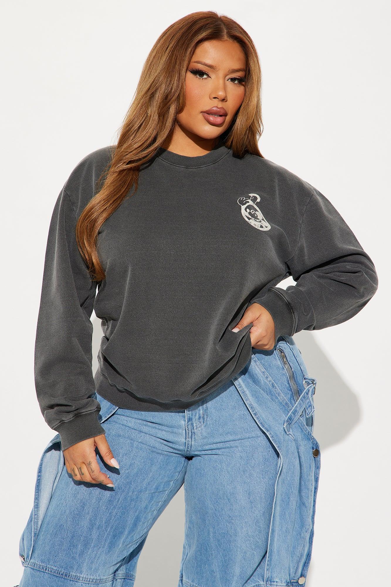 Classic Steamboat Willie Washed Sweatshirt - Black Wash Product Image