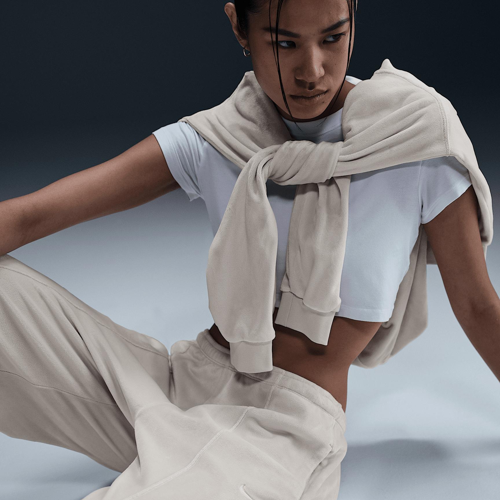 Womens Nike Sportswear Chill Knit Mid-Rise Velour Pants | HJ0922-233 Product Image