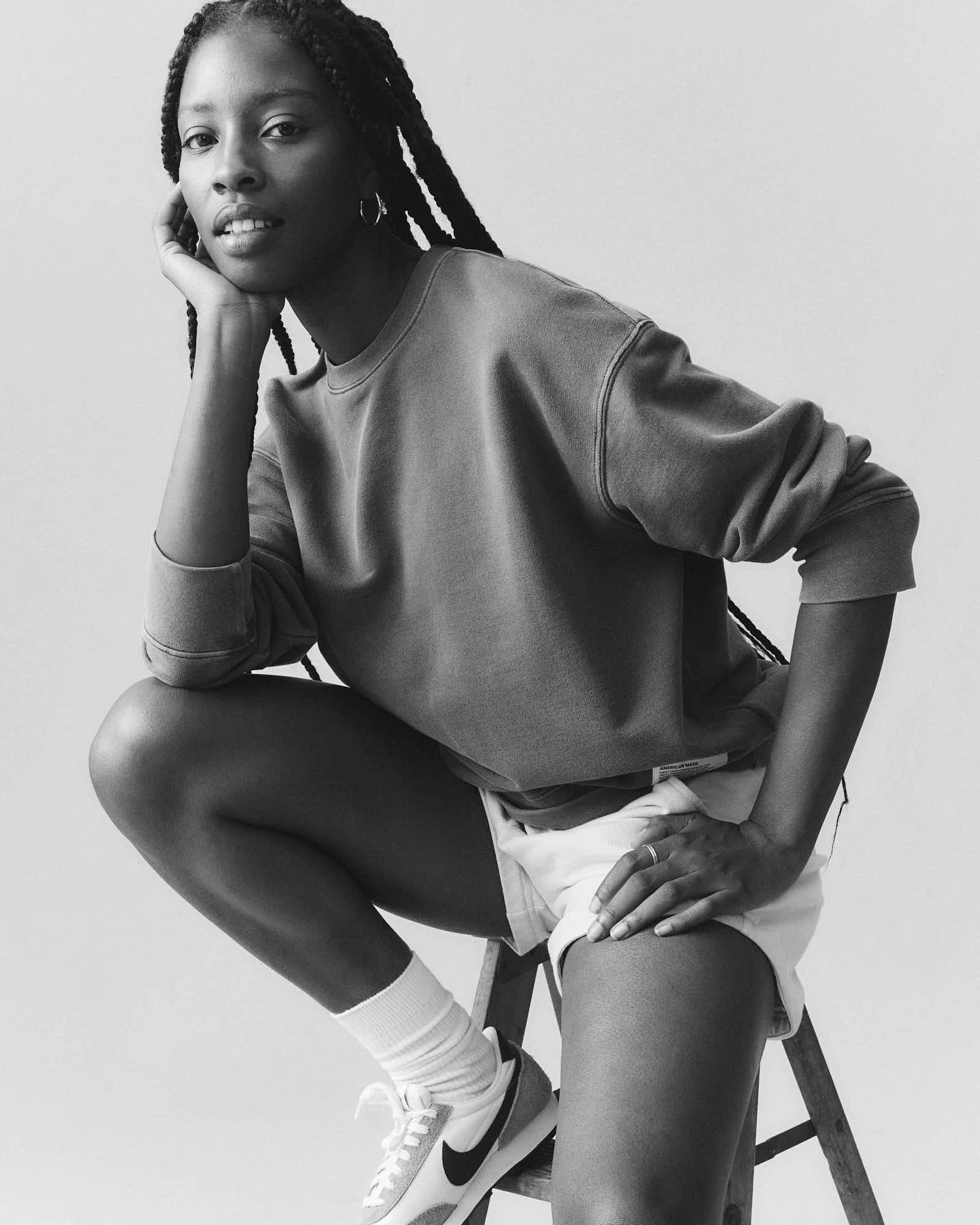 Women's Relaxed French Terry Crew - Metropolitan Grey Female Product Image