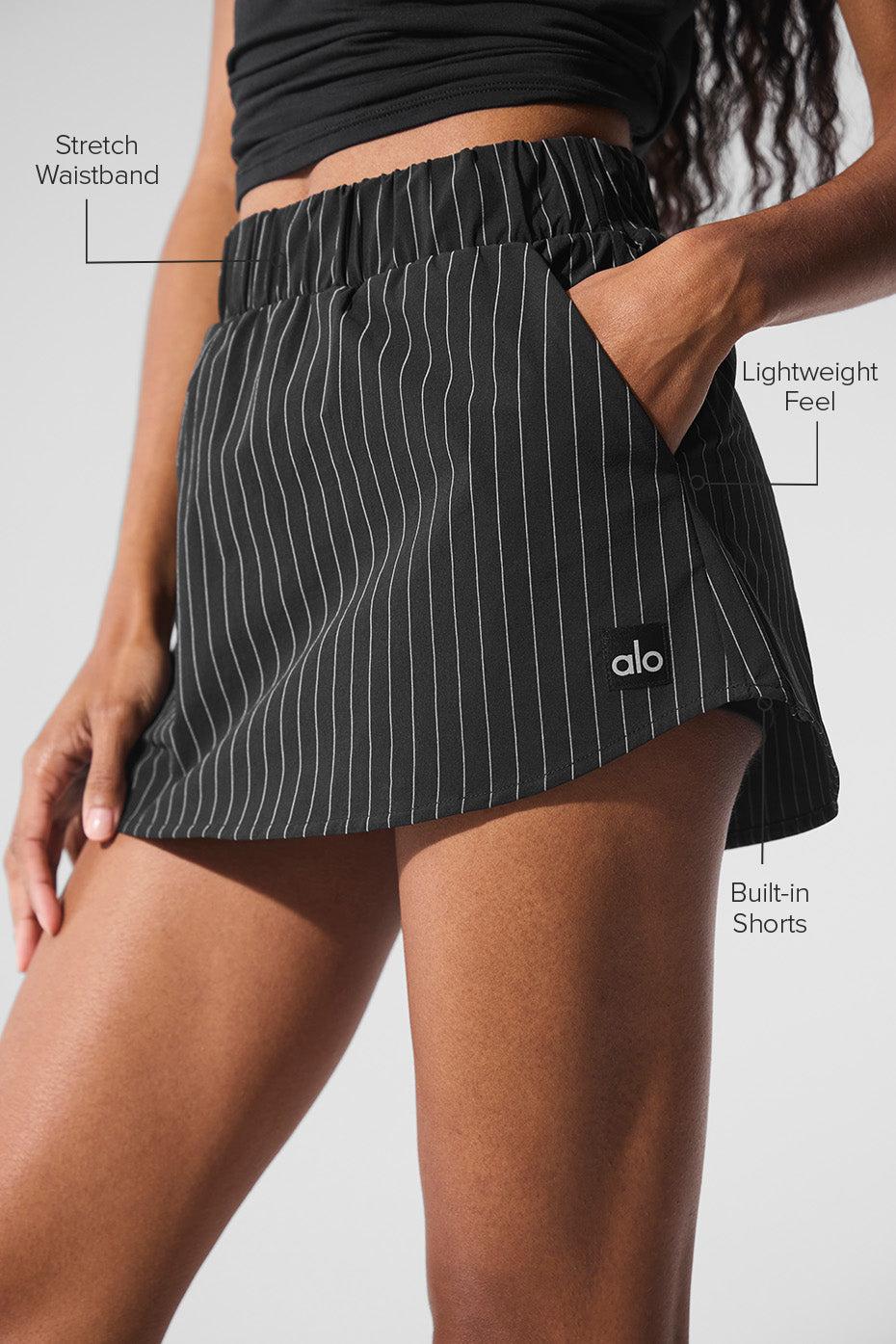 Pinstripe Daylight Mini Skirt - Black/Titanium Female Product Image