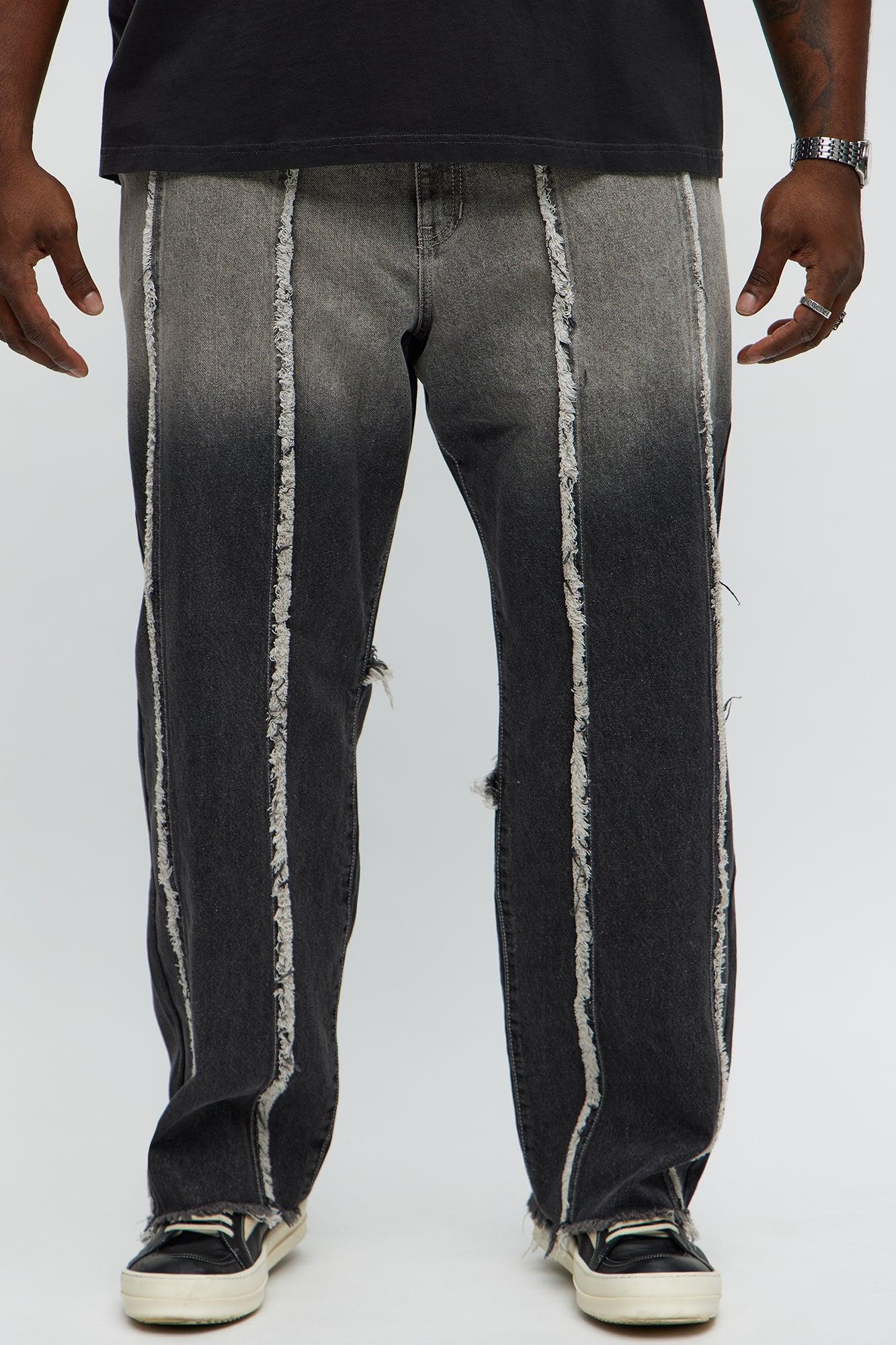 Im Faded Frayed Straight Jeans - Black Wash Product Image