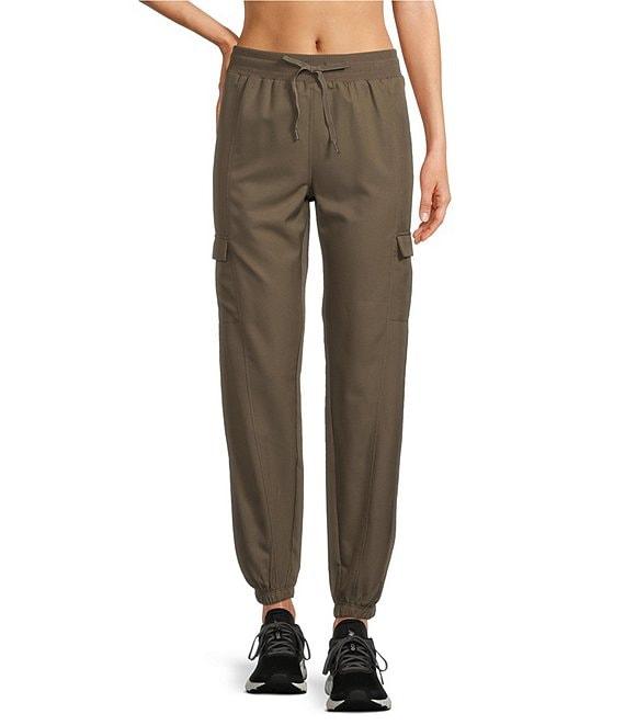 Kinesis Woven Elastic Cinched Cuff Ribbed Waistband Flap Pocket Ankle Joggers Product Image
