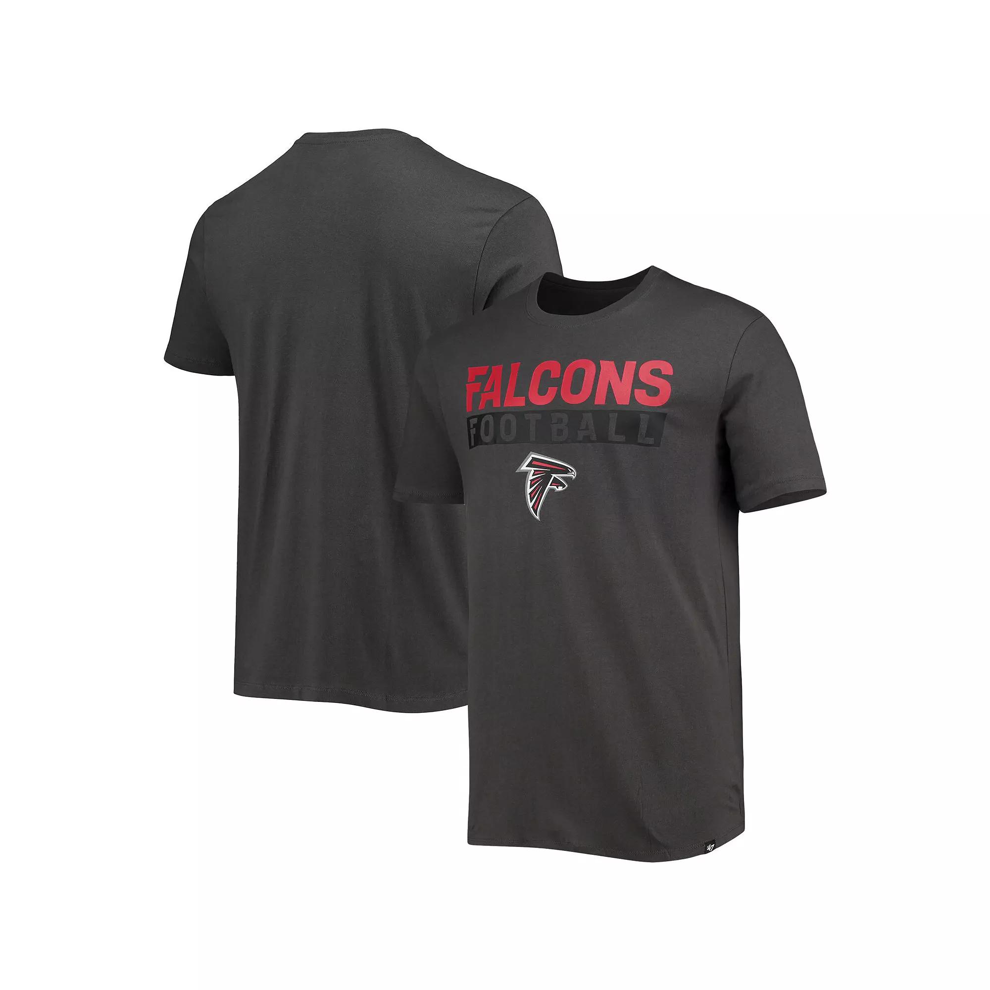 Men's '47 Charcoal Atlanta Falcons Dark Ops Super Rival T-Shirt,  Product Image