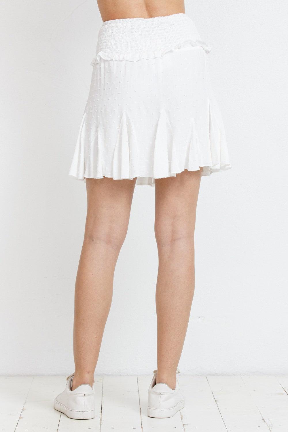 Swiss Dot Smocked Mini Skirt With Shorts Product Image