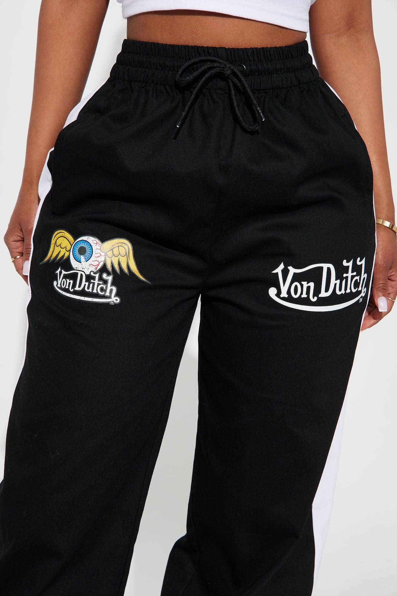 Von Dutch Track Pants - Black/White Product Image