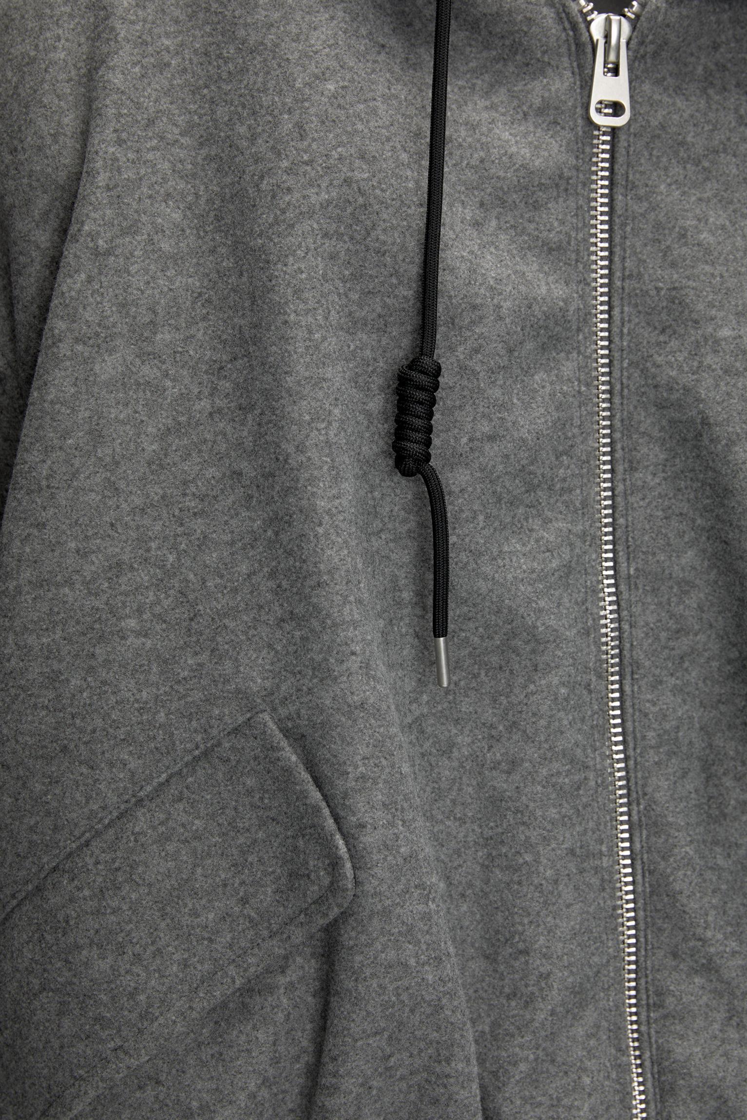 Cropped felt texture bomber jacket Product Image