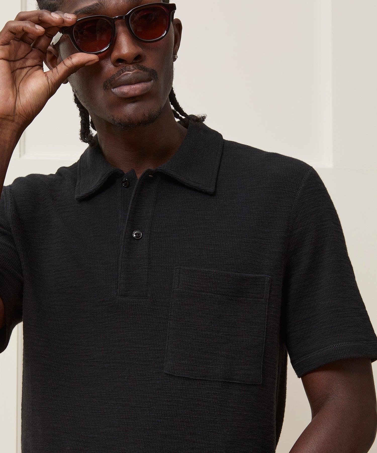 Lightweight Mini Waffle Polo Product Image