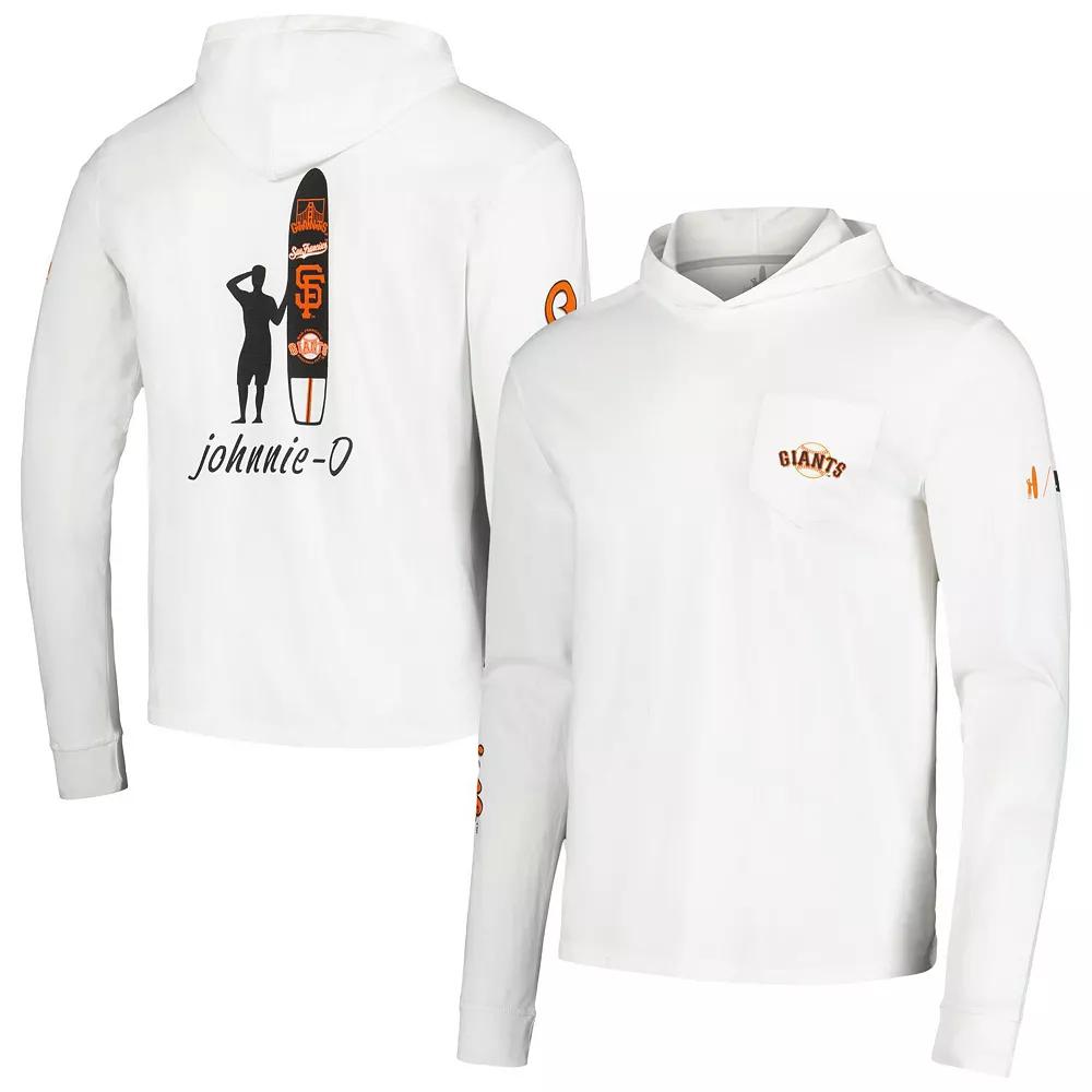 Men's johnnie-O White San Francisco Giants Eddie Long Sleeve Hoodie T-Shirt,  Product Image