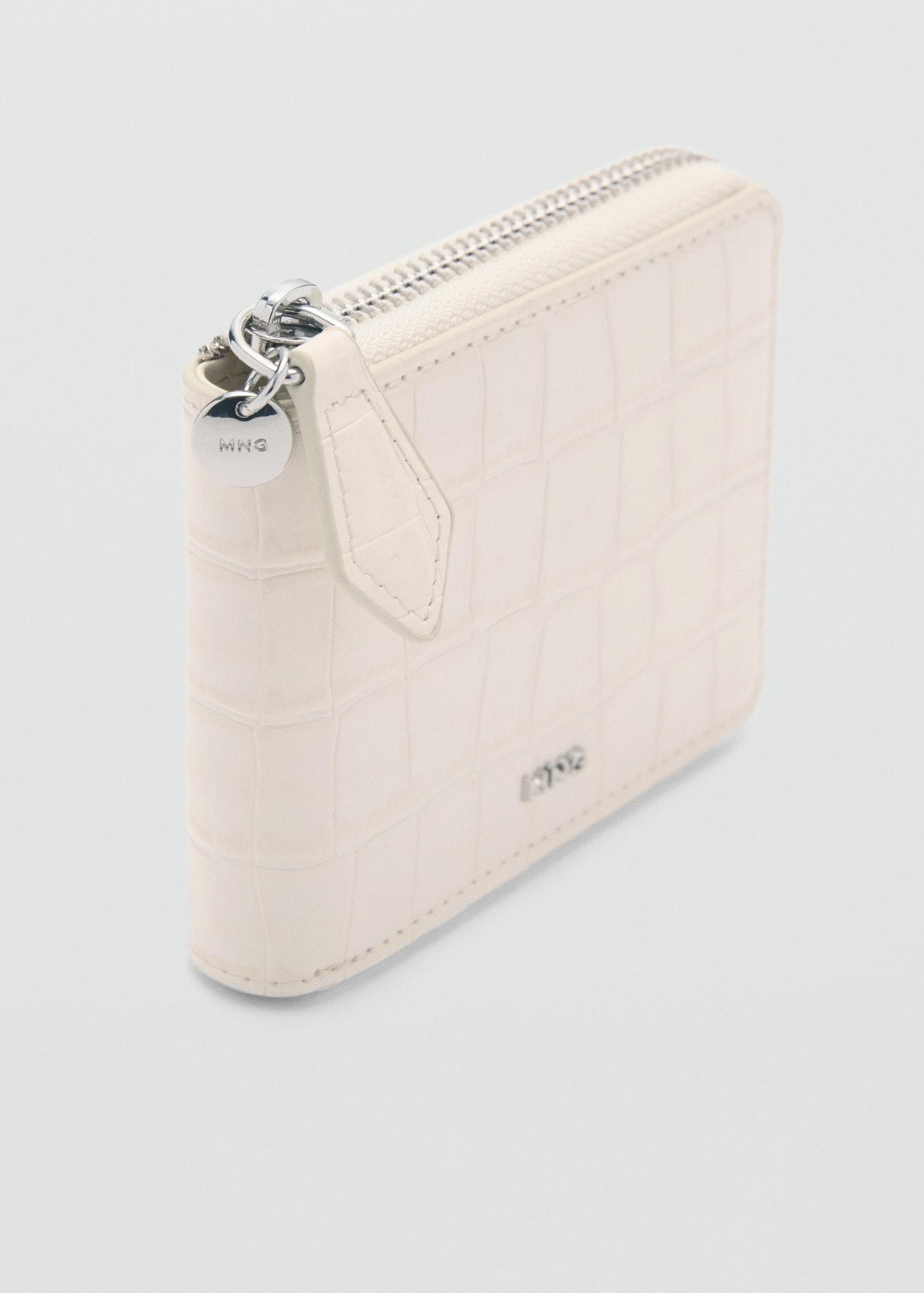 Croco leather-effect mini wallet - Women | MANGO USA Product Image