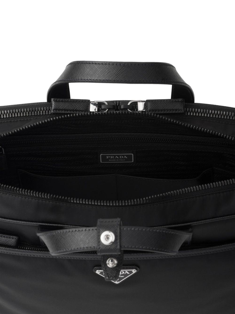 Re-Nylon Saffiano-leather laptop bag Product Image
