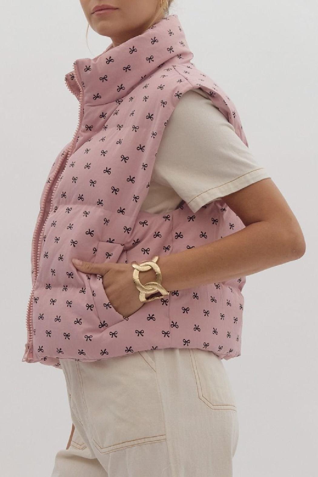 Bow Print Vest Product Image