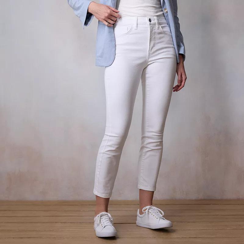 Women's LC Lauren Conrad High Rise 5 Pocket Skinny Jeans, Size: 18, Grey White Product Image