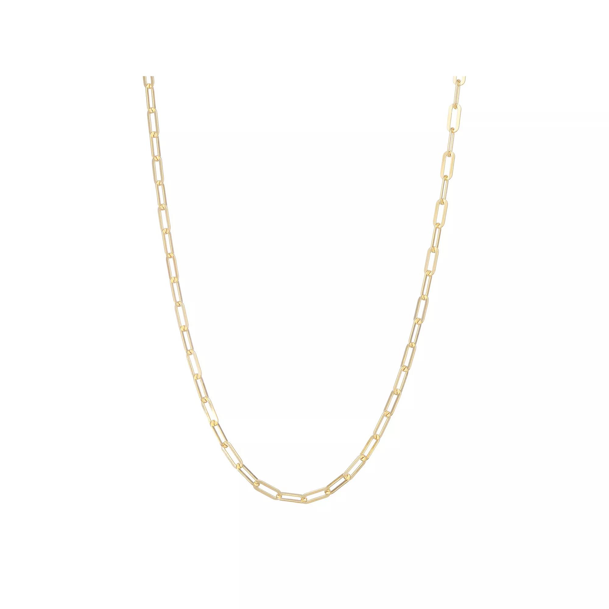 Giorgio di Vicenza Sterling Silver Flat Paper Clip Chain Necklace, Women's, Size: 22", Gold Tone Product Image