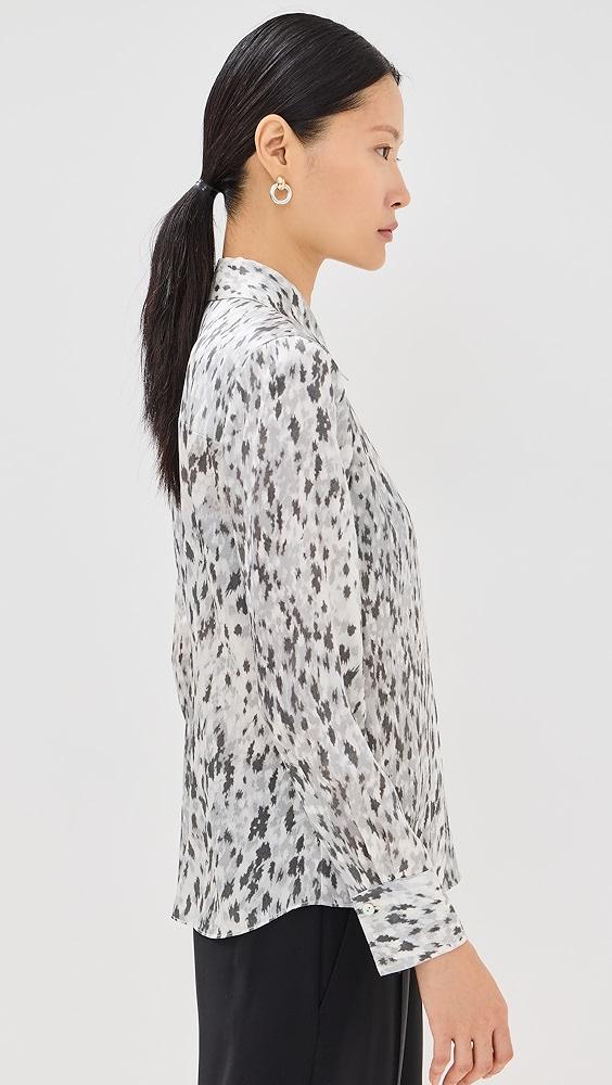 Vince Abstract Onyx Slim Fit Satin Shirt | Shopbop Product Image