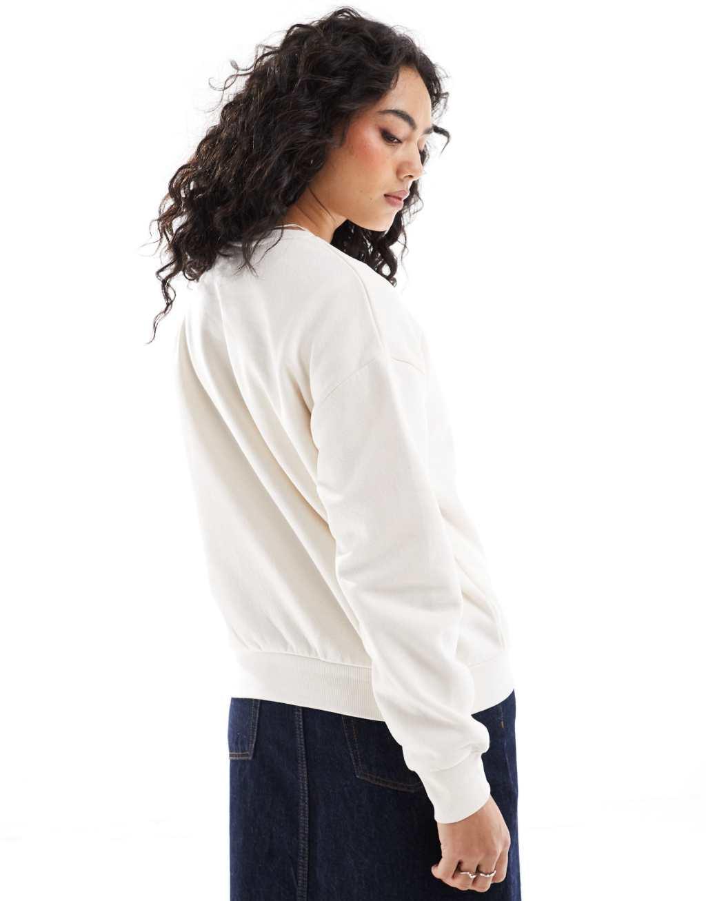 Brave Soul long sleeve sweatshirt in cream Product Image