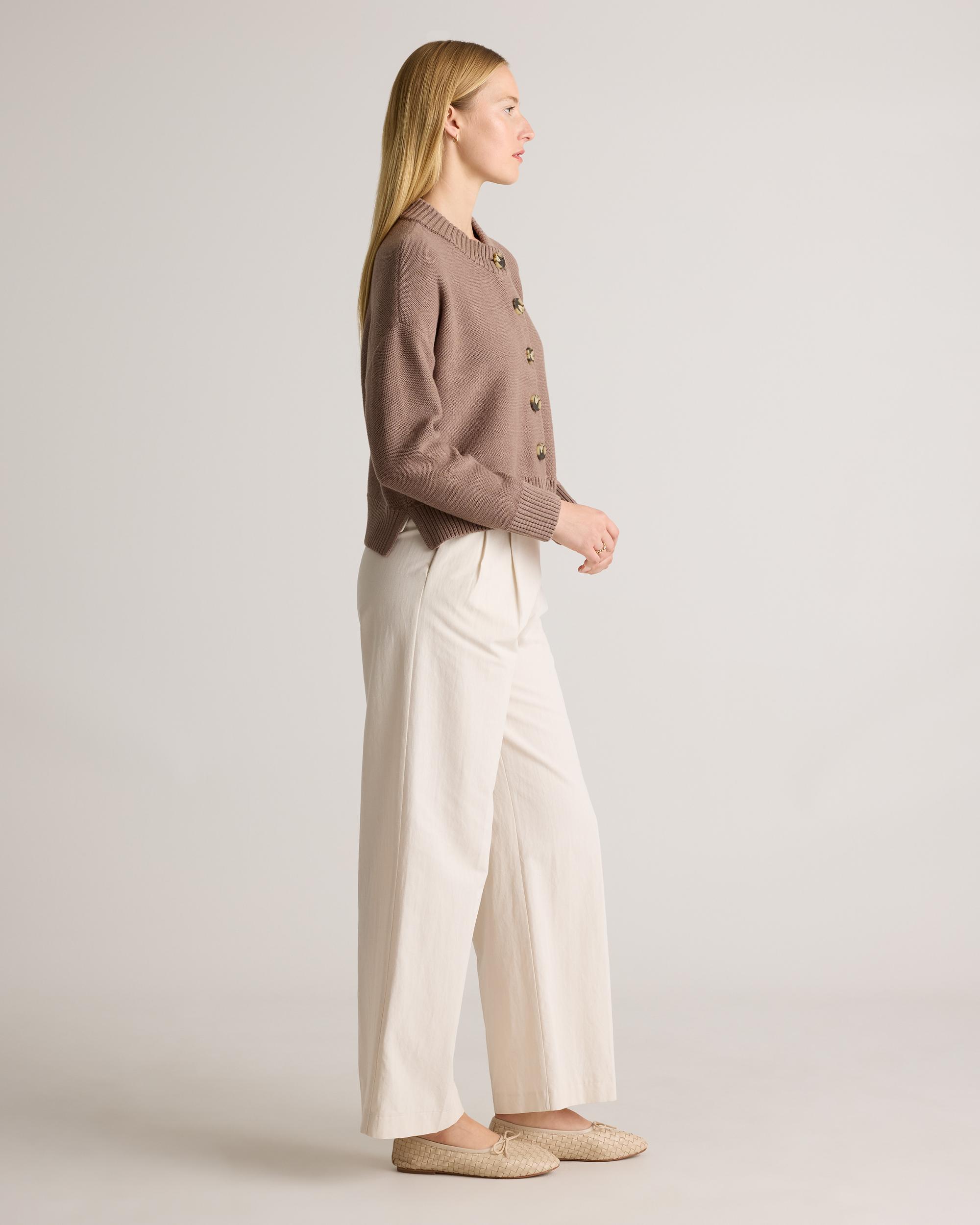 Quince | Women's Cropped Cardigan Sweater Size XL, Organic Cotton Product Image