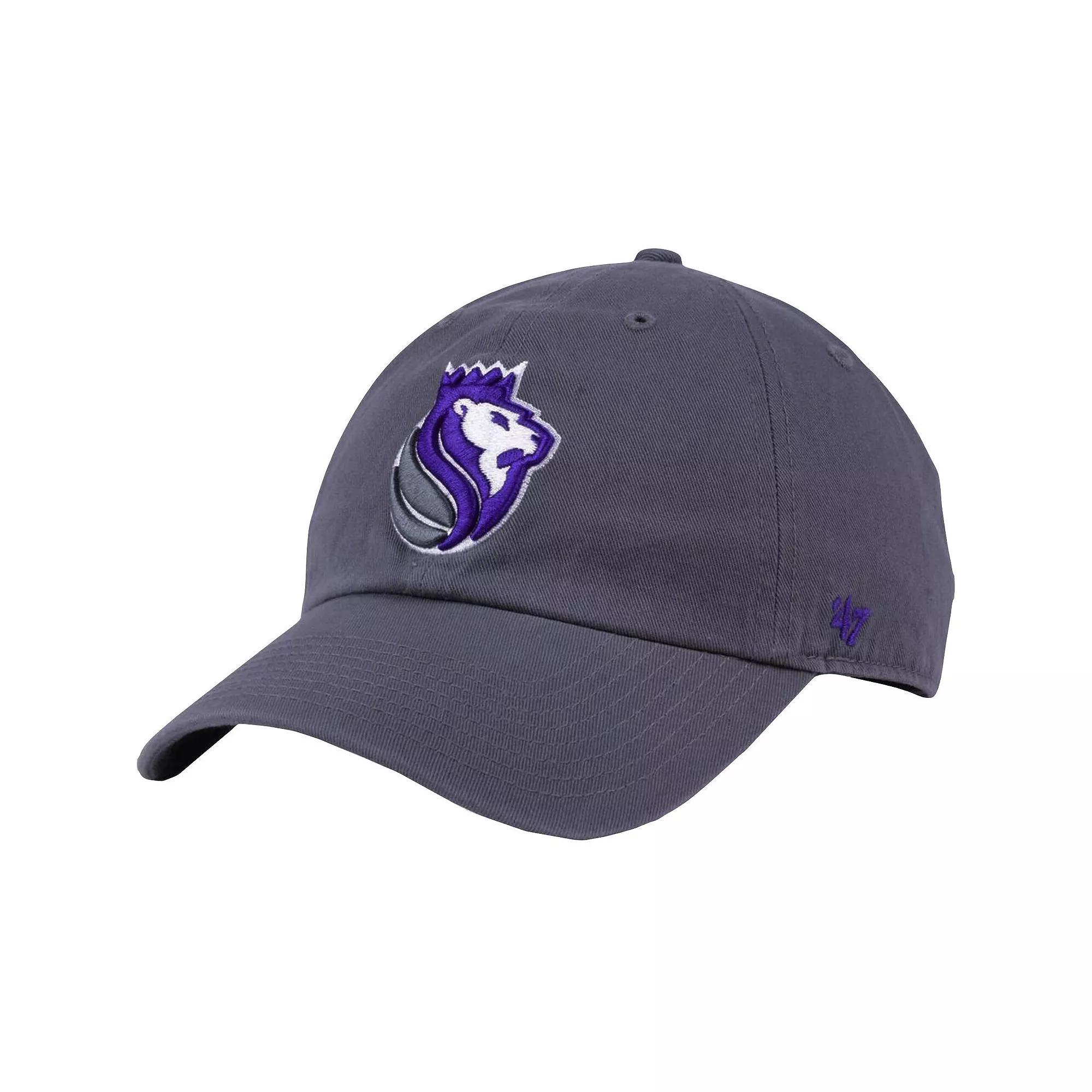 Men's '47 Gray Sacramento Kings Team Logo Clean Up Adjustable Hat, Kng Grey Product Image