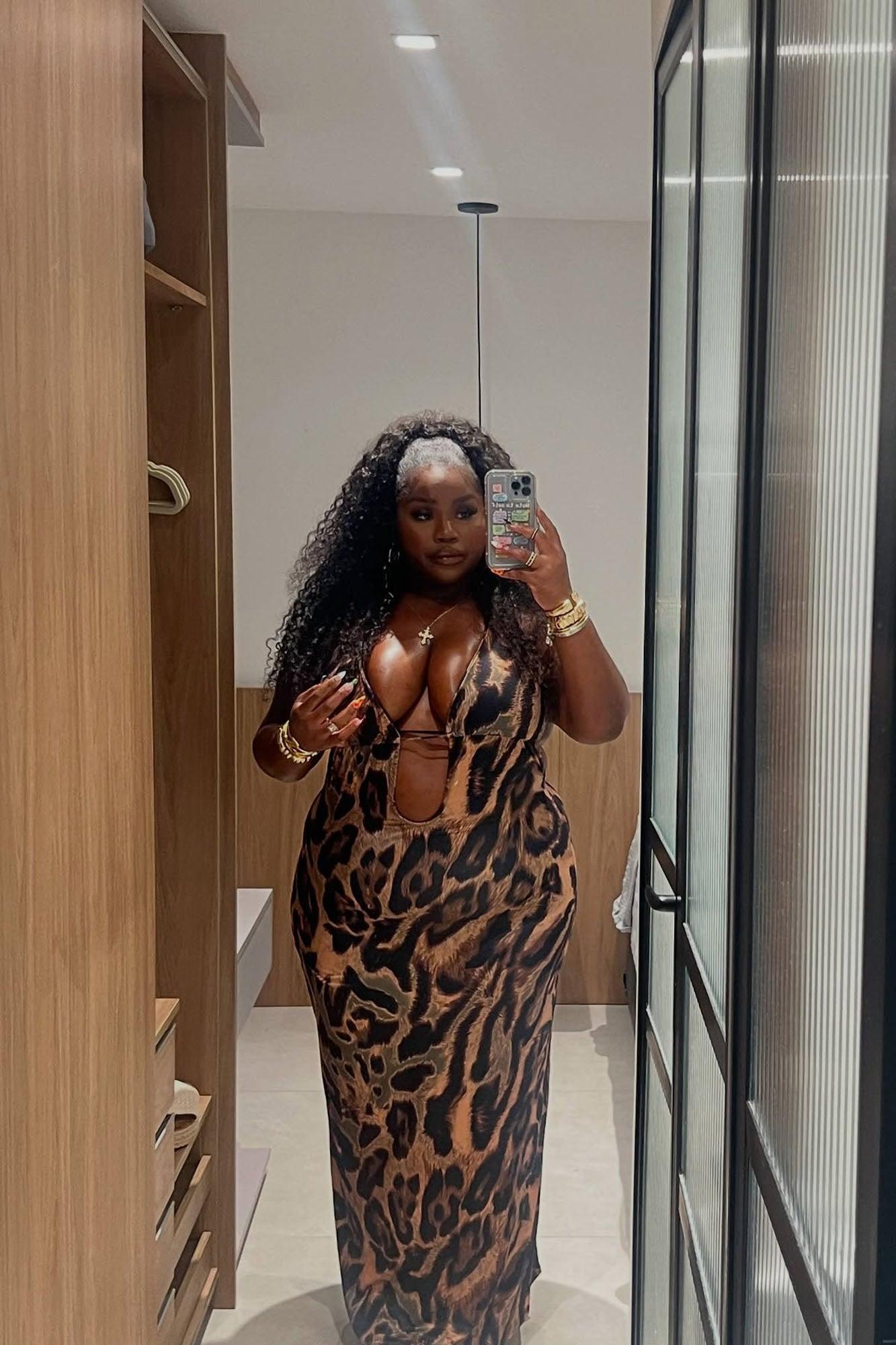 Tulum Nights Leopard Maxi Dress - Brown Combo Product Image