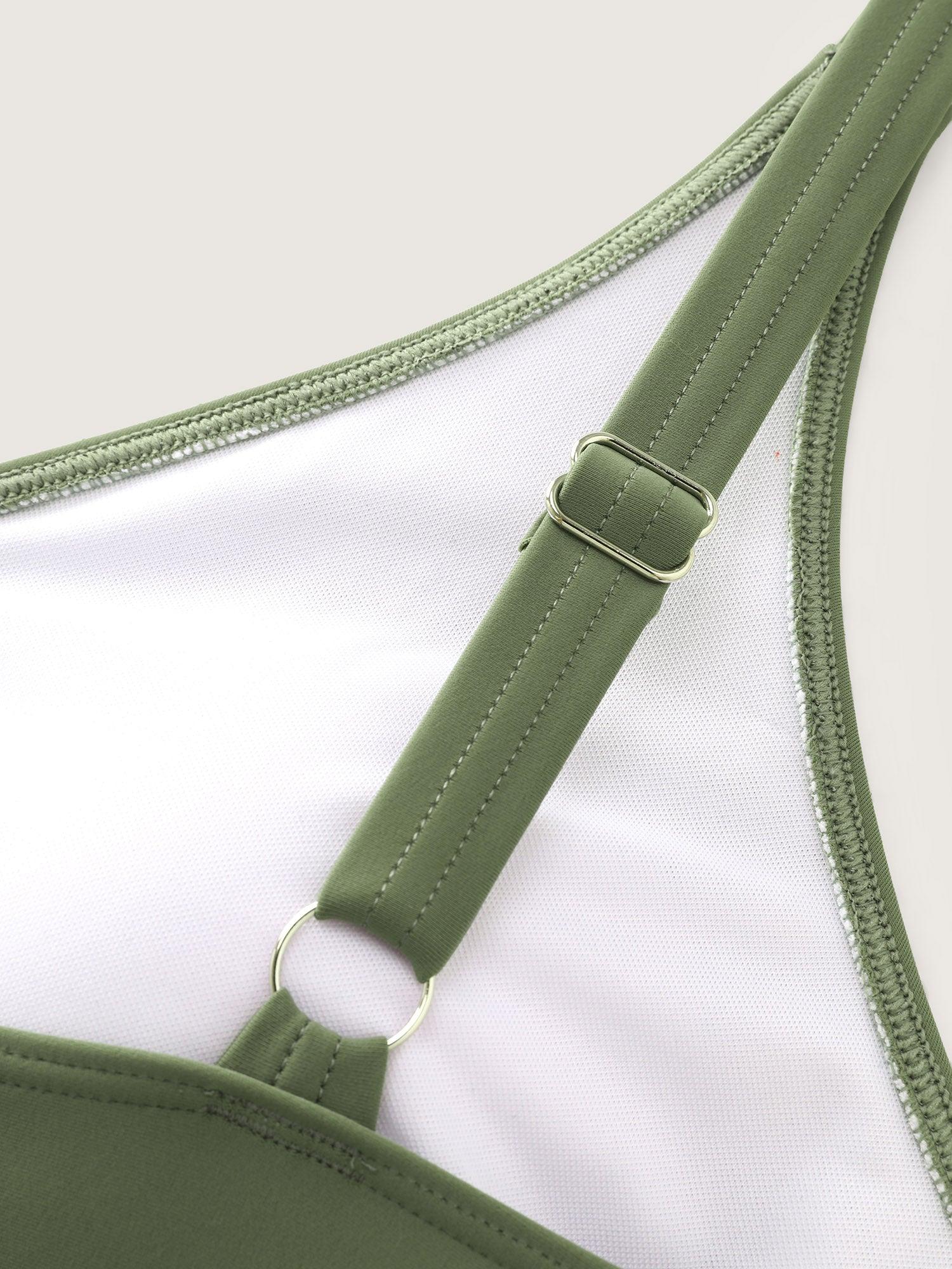 Overlap Pleats Tummy-Control One-Piece Swimsuit Female Product Image