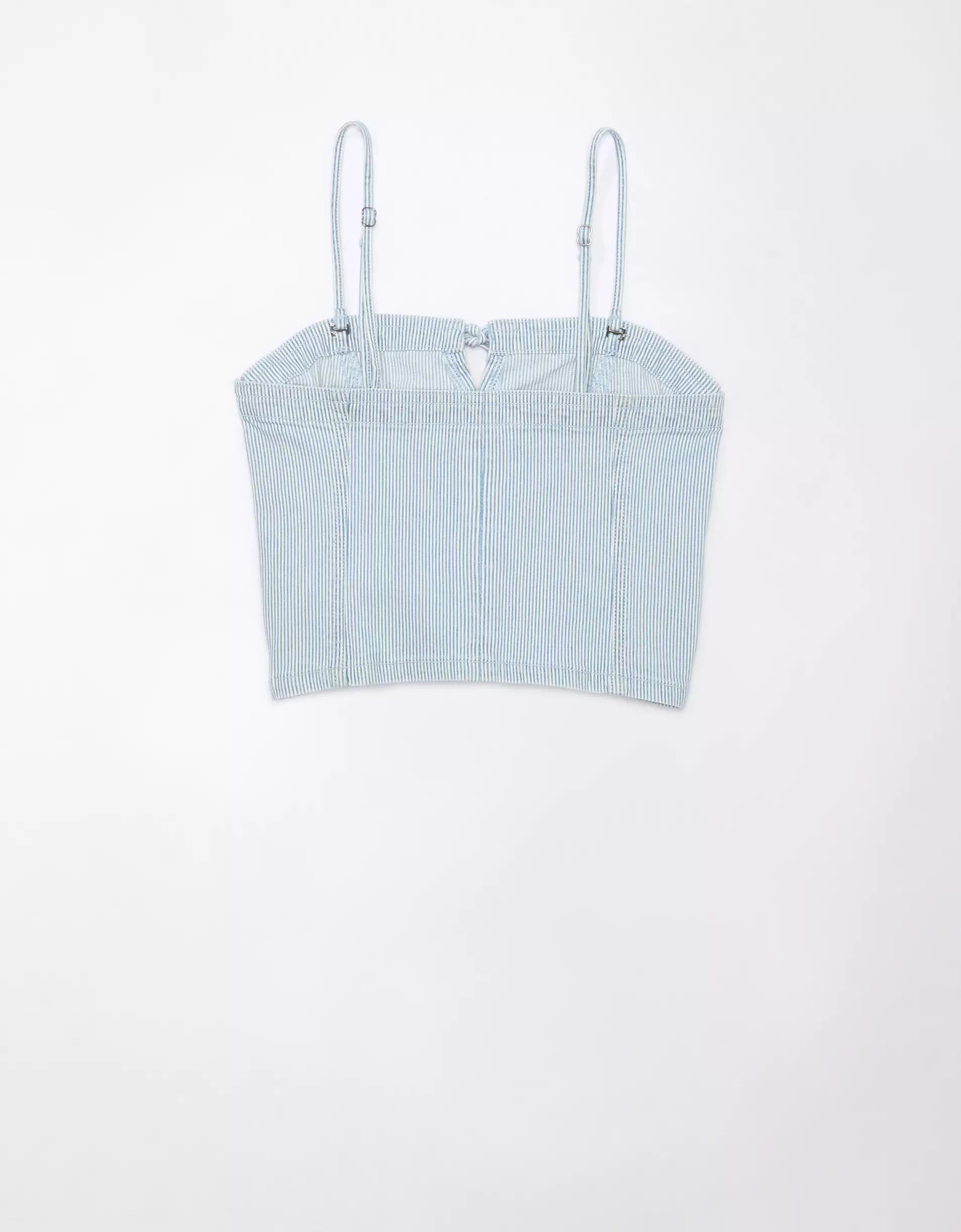 AE Cropped Railroad Denim Top Product Image